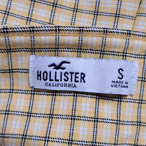 🌈HOLLISTER PASTEL YELLOW PLAID MINI DRESS-S - Picture 7 of 9